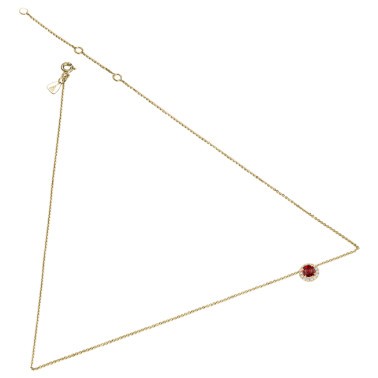 Collier Lepage Coquette en or jaune rubis et diamants