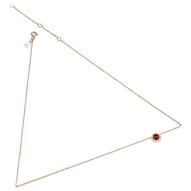 Collier Lepage Coquette en or rose rubis et diamants