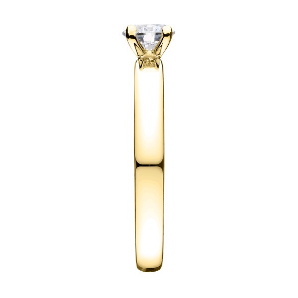 Solitaire Lepage Evidence en or jaune diamant brillant - Side