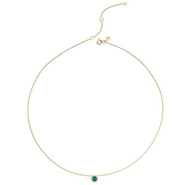 Collier Lepage Coquette en or jaune émeraude et diamants