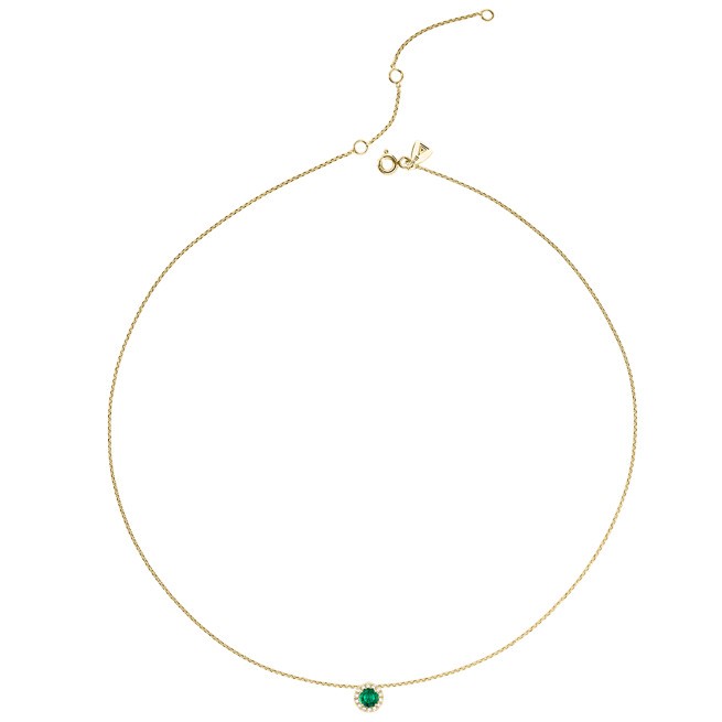 Collier Lepage Coquette en or jaune émeraude et diamants