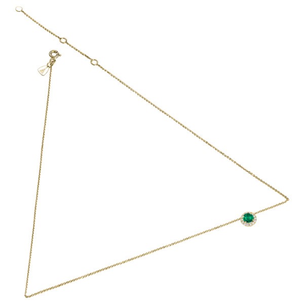 Collier Lepage Coquette en or jaune émeraude et diamants