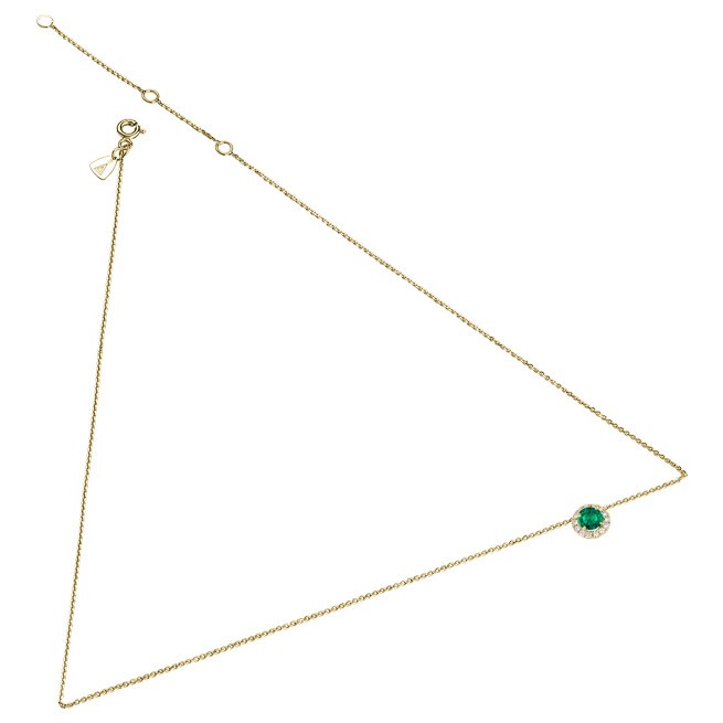 Collier Lepage Coquette en or jaune émeraude et diamants