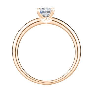 Solitaire Lepage Evidence en or rose et diamant