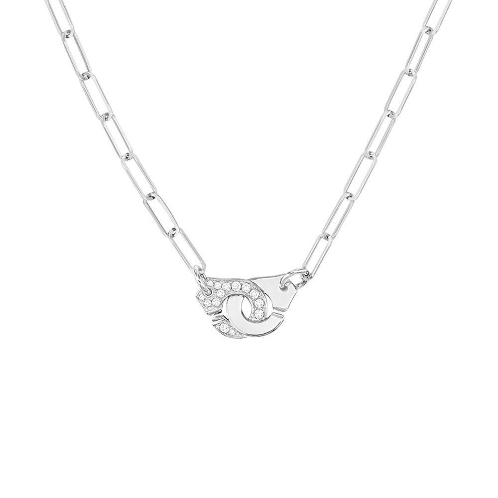 Collier Dinh Van Menottes R10 en or blanc et diamants - SOLDAT