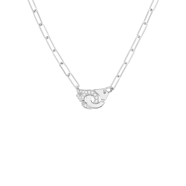 Collier Dinh Van Menottes R10 en or blanc et diamants - SOLDAT PL