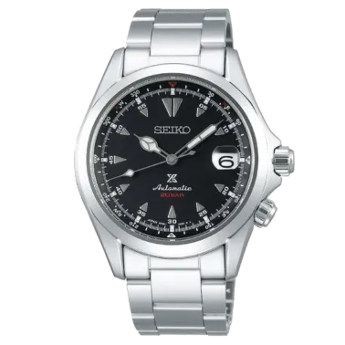 Montre Seiko Prospex Alpinist automatique cadran noir bracelet acier 39,5 mm
