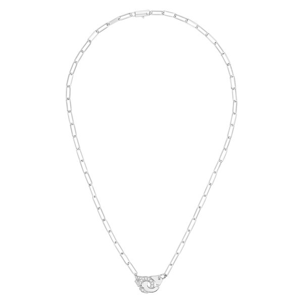 Collier Dinh Van Menottes R10 en or blanc et diamants - FULL