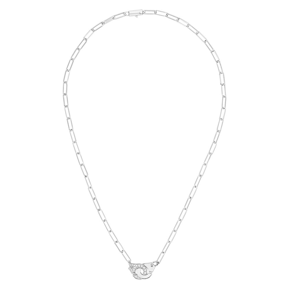 Collier Dinh Van Menottes R10 en or blanc et diamants