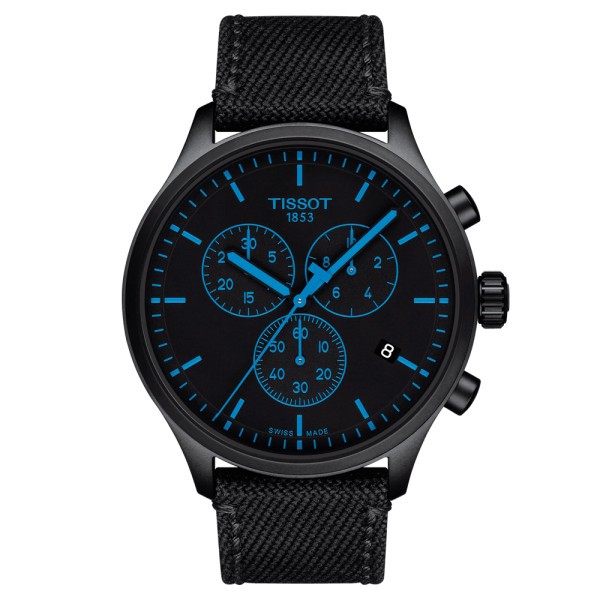 Montre Tissot T-Sport Chrono XL quartz cadran noir bracelet textile noir 45 mm