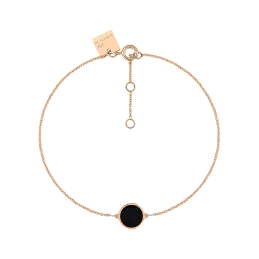 Bracelet Ginette NY Mini Ever Disc en or rose et onyx