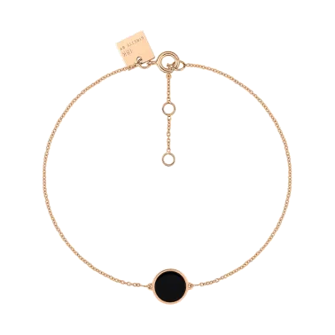 Bracelet Ginette NY Mini Ever Disc en or rose et onyx
