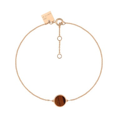 Bracelet Ginette NY Mini Ever Disc en or rose et œil de tigre