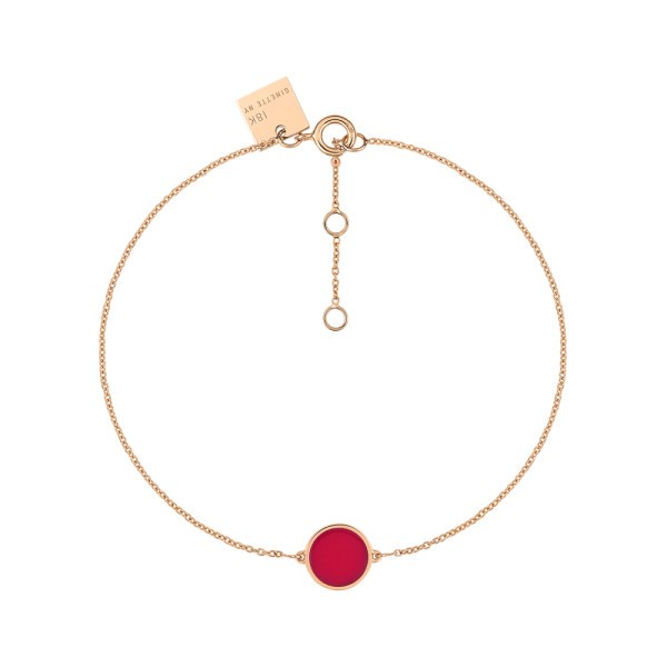 Bracelet Ginette NY Mini Ever Disc en or rose et corail