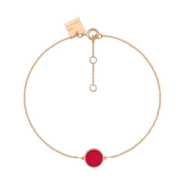 Bracelet Ginette NY Mini Ever Disc en or rose et corail
