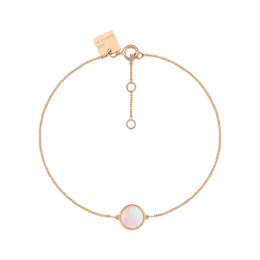 Bracelet Ginette NY Mini Ever Disc en or rose et nacre rose