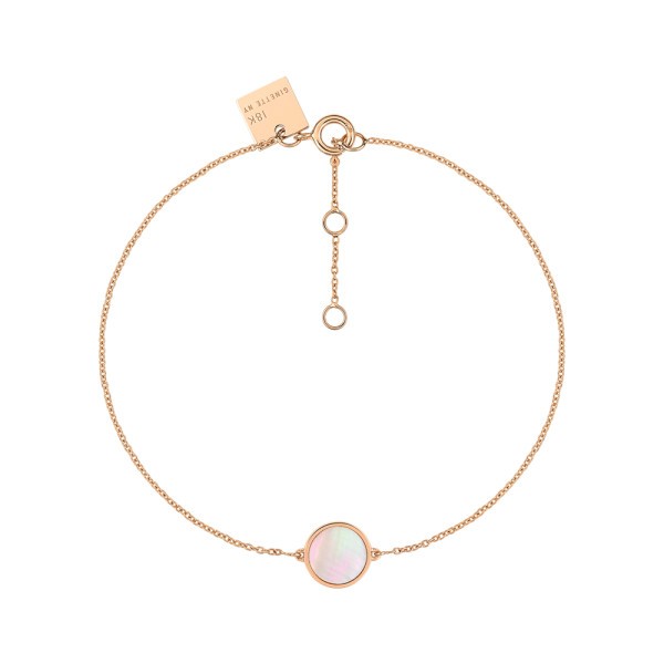 Bracelet Ginette NY Mini Ever Disc en or rose et nacre rose