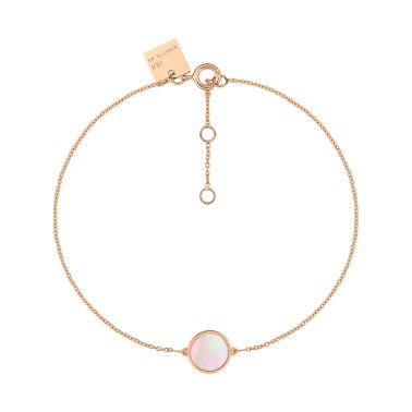 Bracelet Ginette NY Mini Ever Disc en or rose et nacre rose