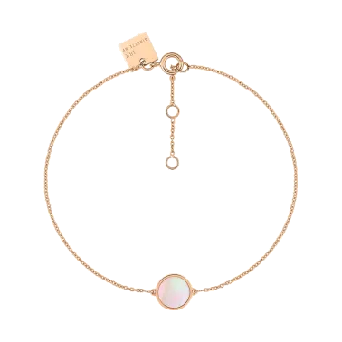 Bracelet Ginette NY Mini Ever Disc en or rose et nacre rose