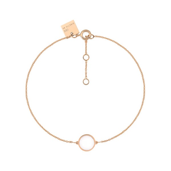 Bracelet Ginette NY Mini Ever Disc en or rose et agate