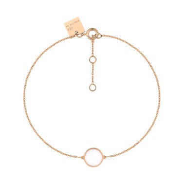 Bracelet Ginette NY Mini Ever Disc en or rose et agate