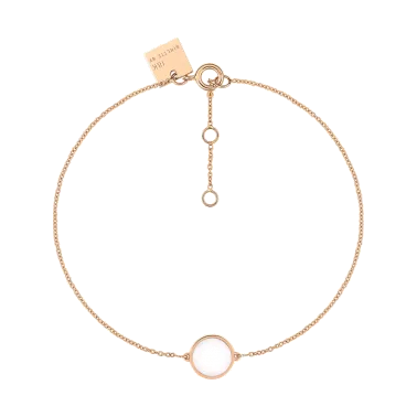 Bracelet Ginette NY Mini Ever Disc en or rose et agate