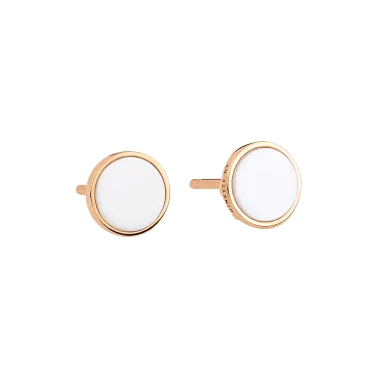 Puces d'oreilles Ginette NY Ever Disc en or rose et agate