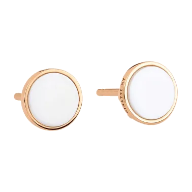 Puces d'oreilles Ginette NY Ever Disc en or rose et agate