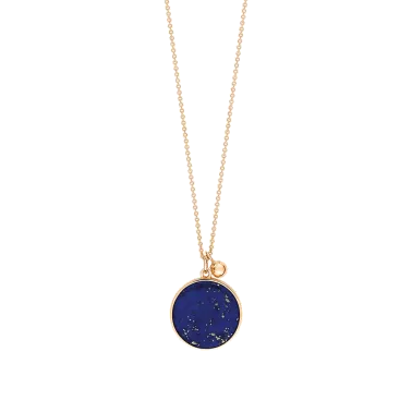 Collier Ginette Ny Ever on chain en or rose et lapis lazuli