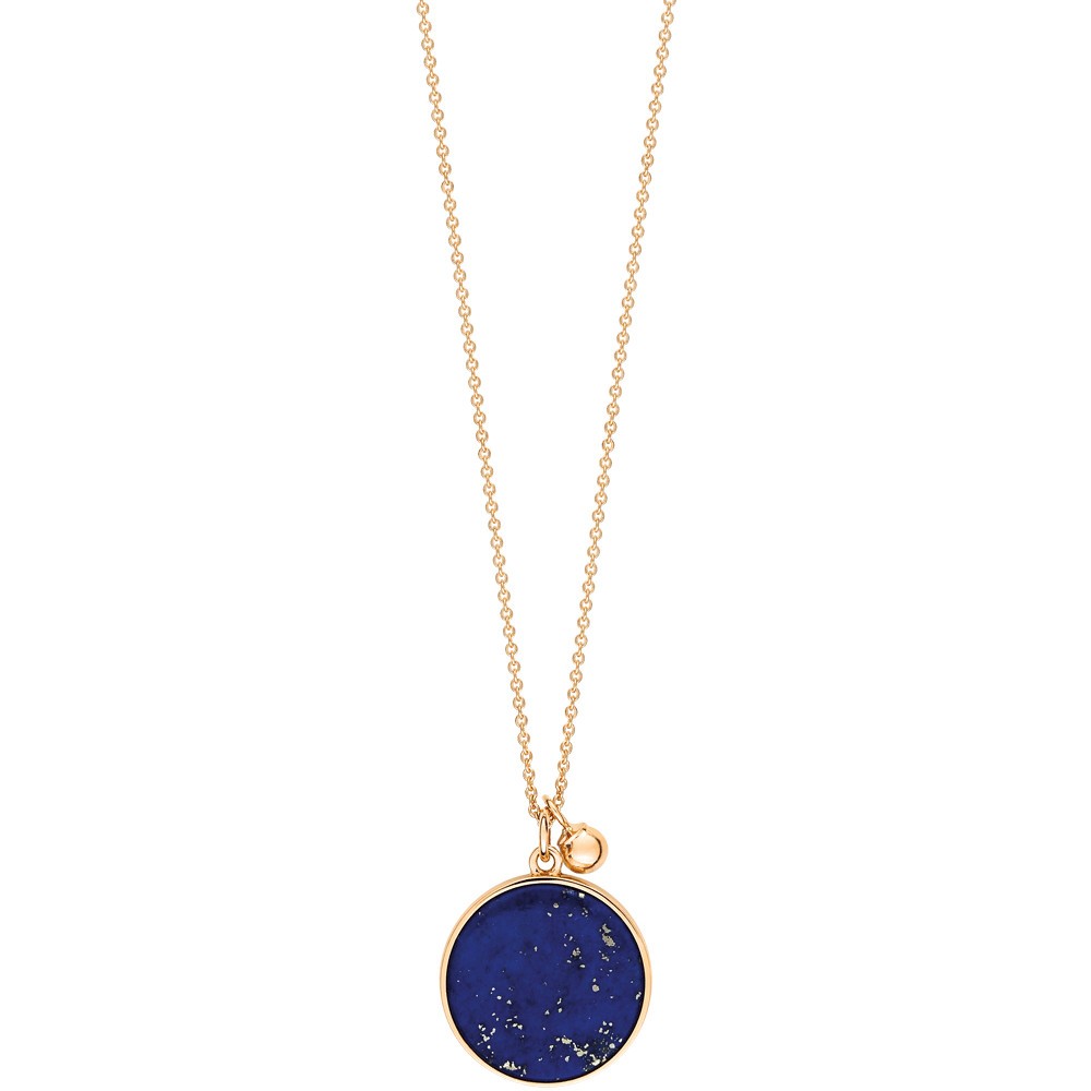 Collier Ginette Ny Ever on chain en or rose et lapis lazuli