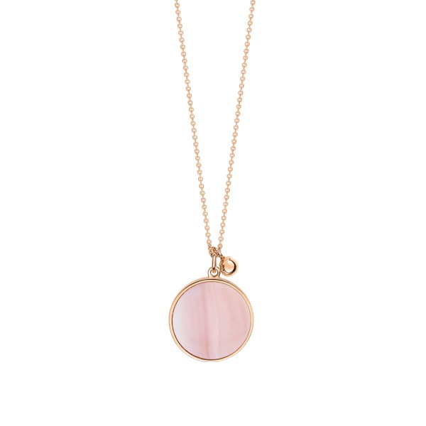 Collier Ginette Ny Ever on chain en or rose et nacre rose