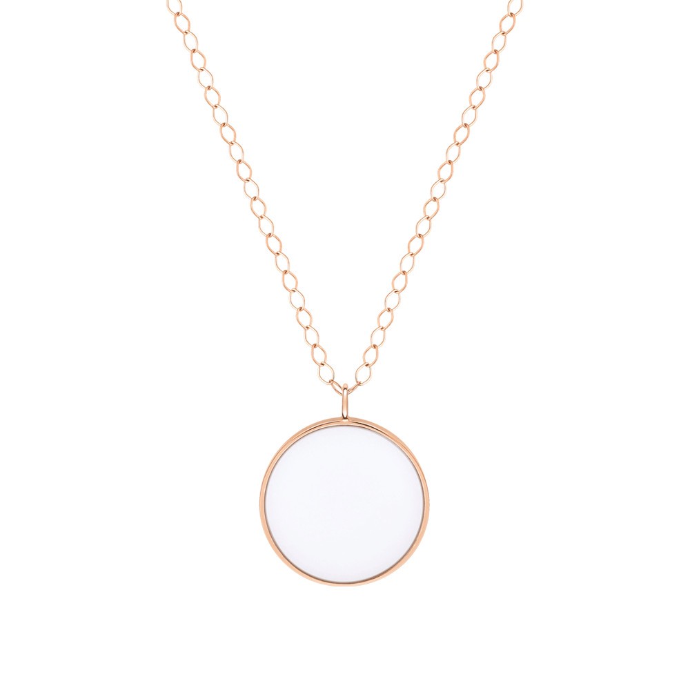 Collier Ginette NY Jumbo Ever en or rose et agate