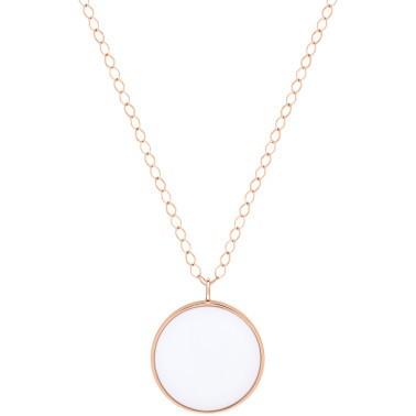 Collier Ginette NY Jumbo Ever en or rose et agate