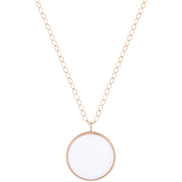 Collier Ginette NY Jumbo Ever en or rose et agate