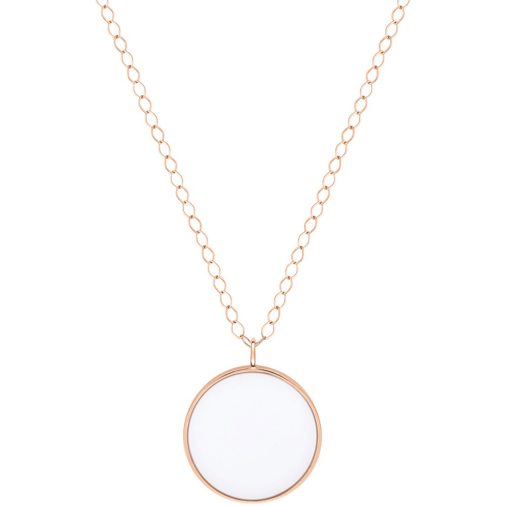 Collier Ginette NY Jumbo Ever en or rose et agate