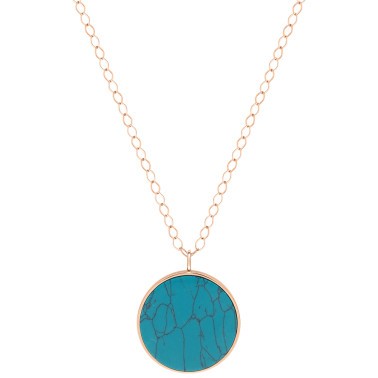Collier Ginette NY Jumbo Ever en or rose et turquoise