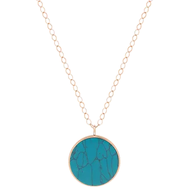 Collier Ginette NY Jumbo Ever en or rose et turquoise