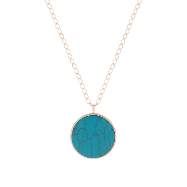 Collier Ginette NY Jumbo Ever en or rose et turquoise