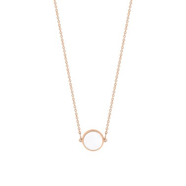 Collier Ginette NY Mini Ever en or rose et agate