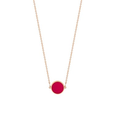 Collier Ginette NY Mini Ever en or rose et corail