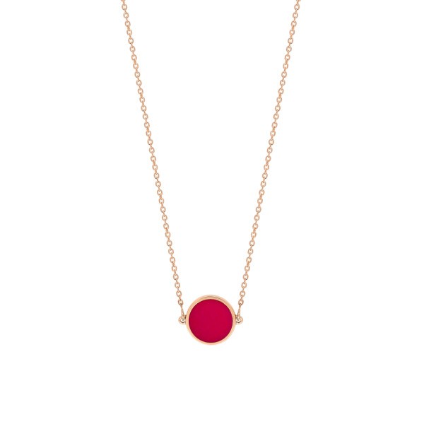 Collier Ginette NY Mini Ever en or rose et corail