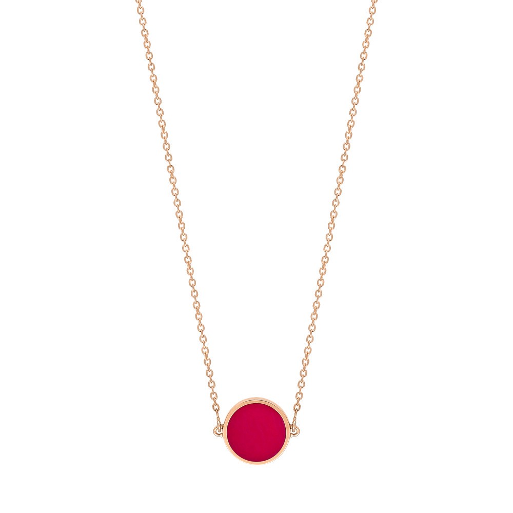 Collier Ginette NY Mini Ever en or rose et corail
