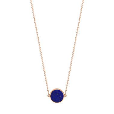 Collier Ginette NY Mini Ever en or rose et lapis lazuli