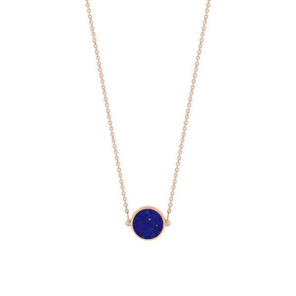 Collier Ginette NY Mini Ever en or rose et lapis lazuli