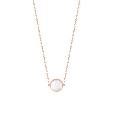 Collier Ginette NY Mini Ever en or rose et nacre rose