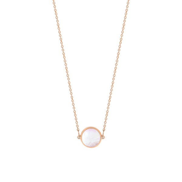 Collier Ginette NY Mini Ever en or rose et nacre rose