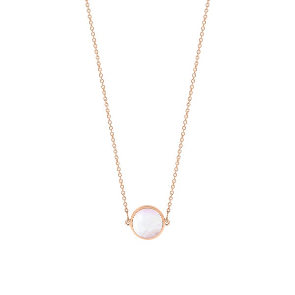 Collier Ginette NY Mini Ever en or rose et nacre rose