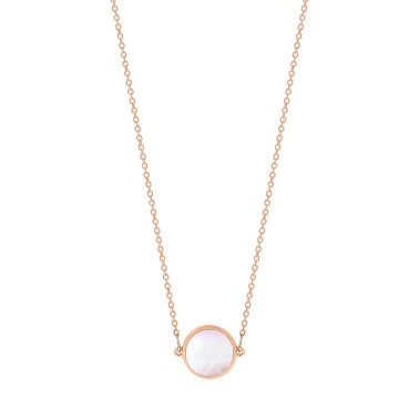 Collier Ginette NY Mini Ever en or rose et nacre rose