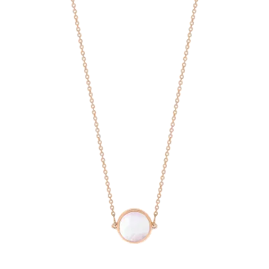 Collier Ginette NY Mini Ever en or rose et nacre rose