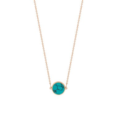 Collier Ginette NY Mini Ever en or rose et turquoise